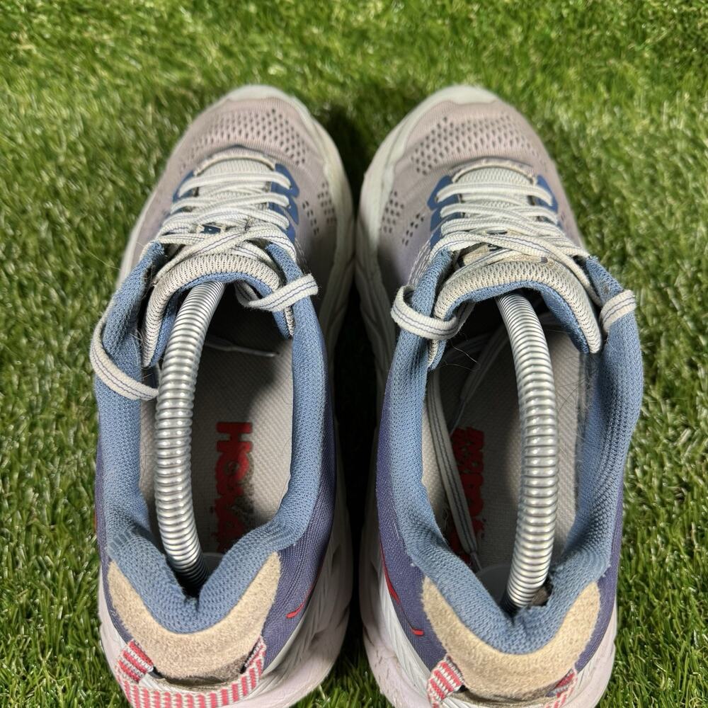 Hoka One One Clifton 6 Womens Size 9 Sneakers Shoes Blue Red Running Trainers - Picture 8 of 10